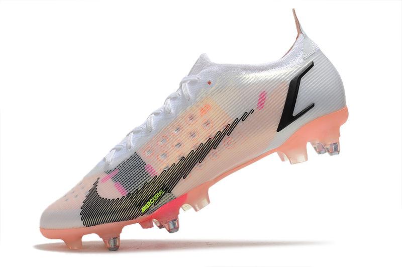 Chuteira Nike Mercurial Vapor 14 Elite Trava Mista - Branca e Rosa