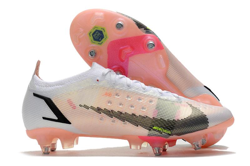 Chuteira Nike Mercurial Vapor 14 Elite Trava Mista - Branca e Rosa